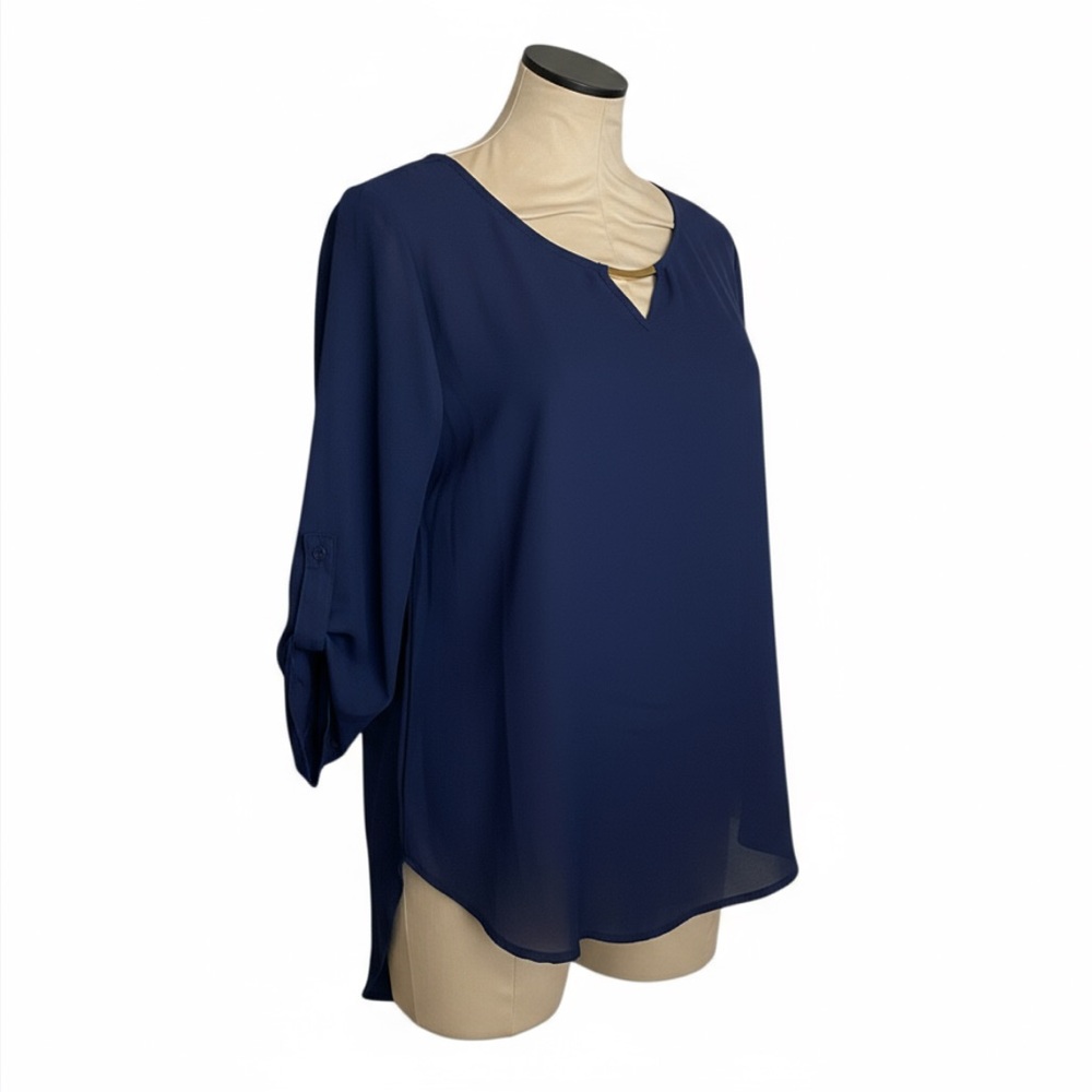 Elegant Navy Blue Women's Top